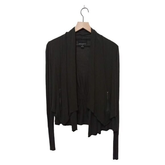 Cynthia Rowley Slate Gray Knit Waterfall Front Open Long Sleeve Cardigan Sz S - Picture 1 of 9